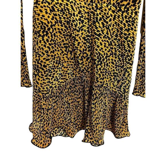 Revolve / Saylor Tovah Pleated Leopard Plissé Open Back Mini Dress - Small - Picture 7 of 11